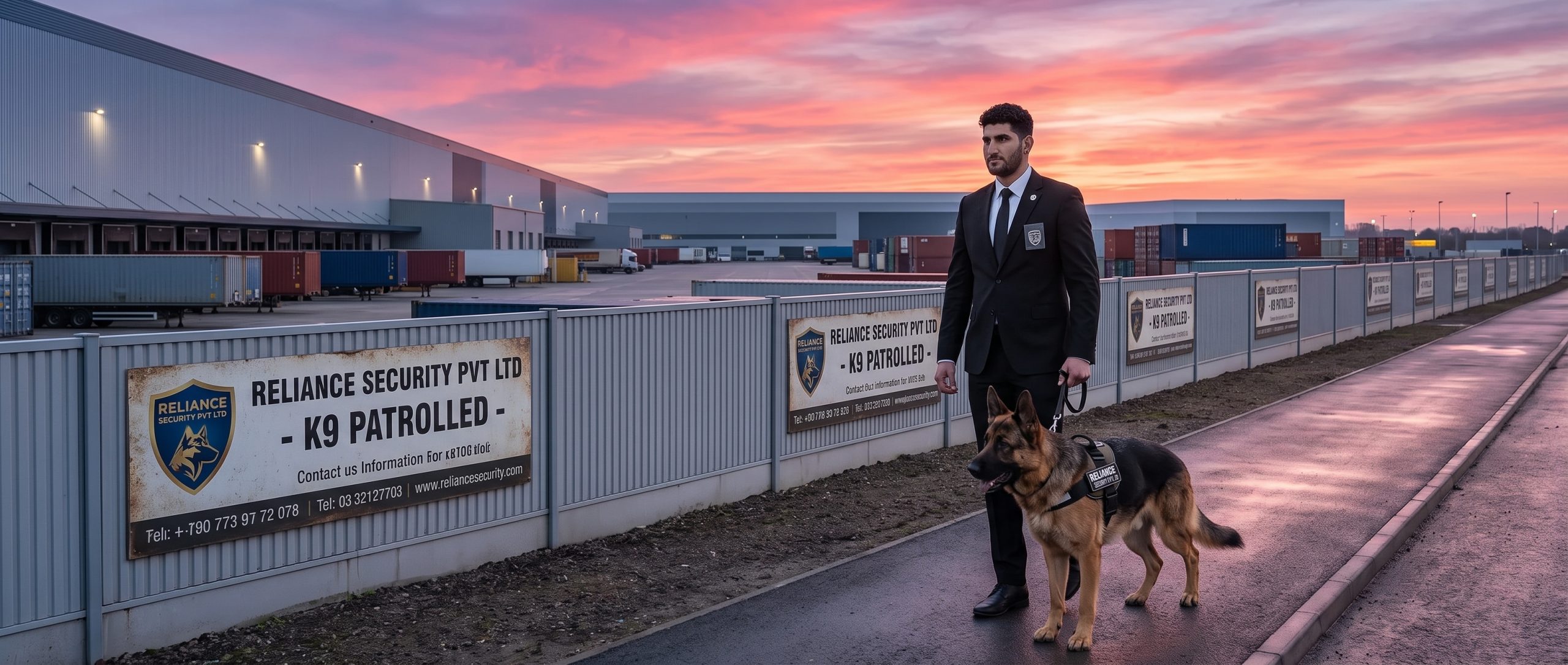 Reliance Security officer on patrol